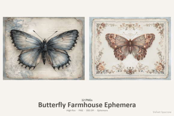 Butterfly Farmhouse Ephemera: Elevating Your Junk Journal with Vintage Charm