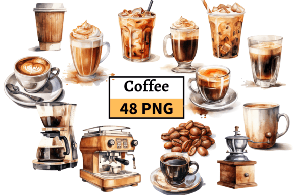 Coffee Clipart Bundle PNG: Elevating Digital and Print Creativity
