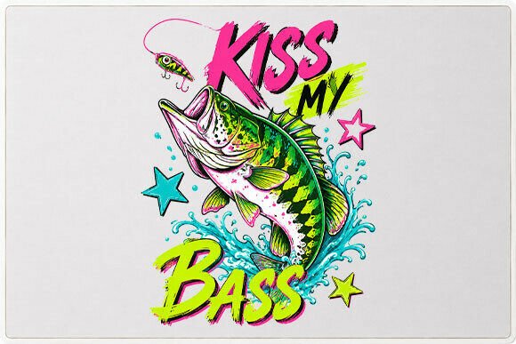 Colorful Bass Fishing Graphic PNG: A Versatile Asset for Outdoor-Themed Designs