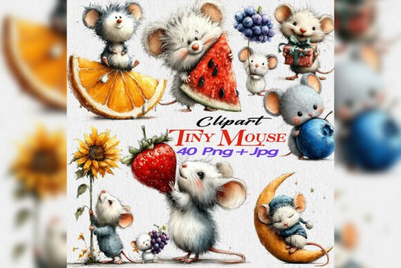 Embracing Whimsy: A Guide to the Watercolor Tiny Mouse Spring Clipart Set