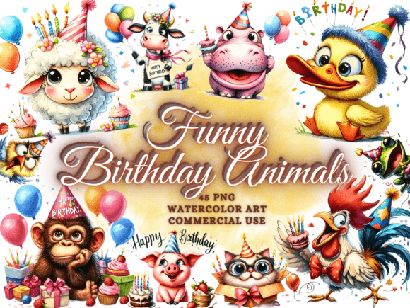 Evaluating the Quirky Funny Birthday Clipart PNG Bundle for Creative Projects