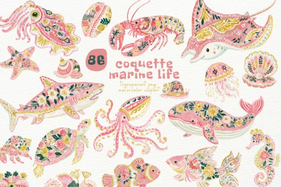 Integrating Coquette Marine Life PNG Clipart into Your Creative Workflow