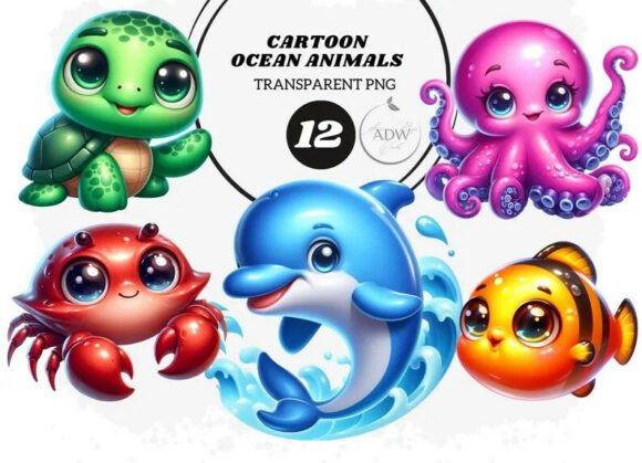 Ocean Animals: Elevating Creative Projects with Adorable Marine Clipart