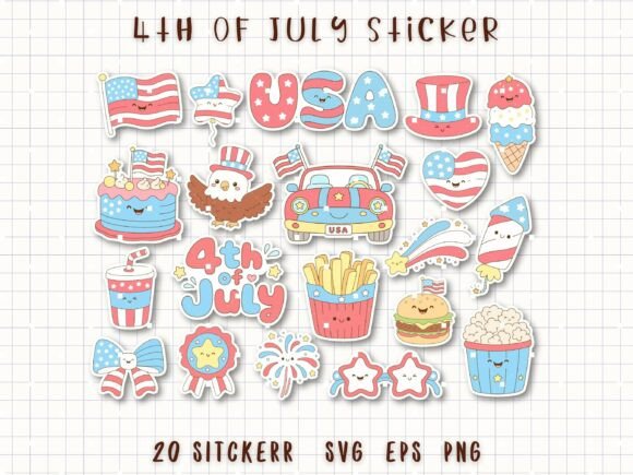 Patriotic Planner Stickers USA Holiday: A Kawaii Approach to Summer Organization