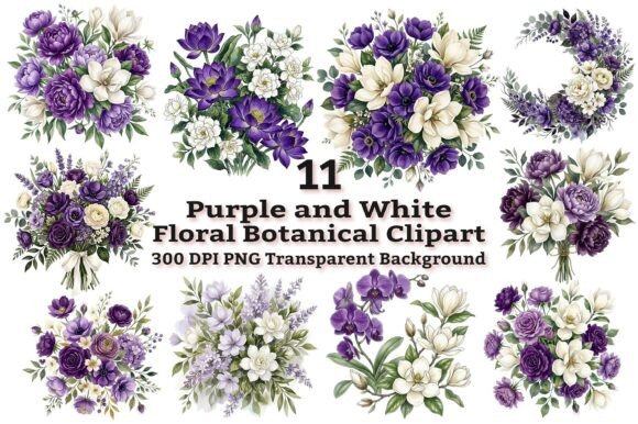 Purple and White Floral Clipart Guide