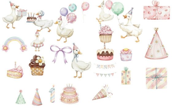Silly Goose Birthday Clipart Bundle
