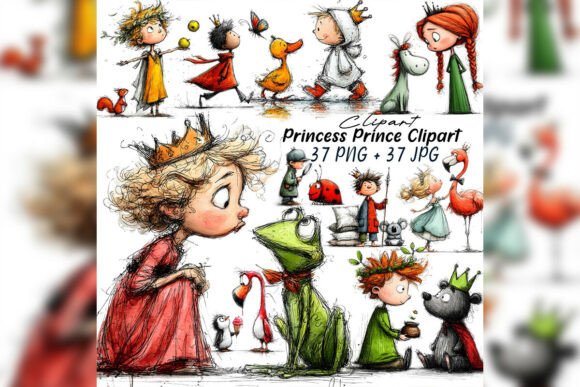 Strategic Branding with the Whimsical Princess Prince Clipart Set
