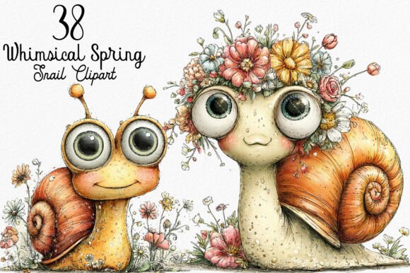 Strategic Visual Branding with the Whimsical Spring Snail Clipart Bundle