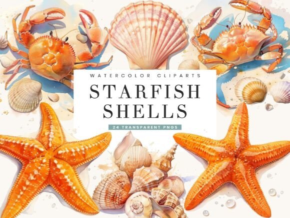 Transform Your Creative Projects with a Watercolor Starfish Clipart Bundle