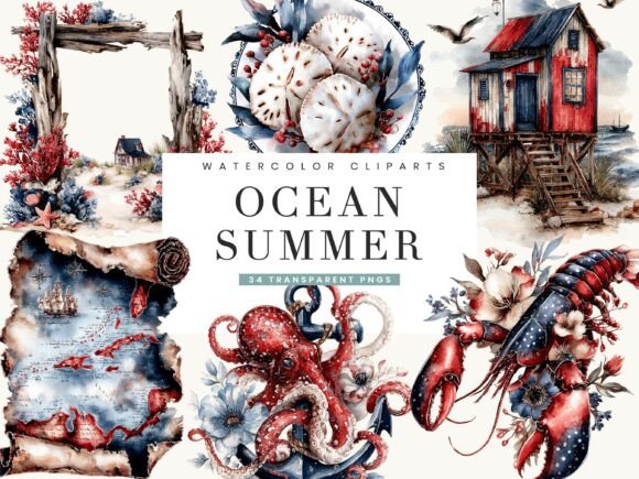 Unlocking Creative Potential with Watercolor Ocean Summer Clipart