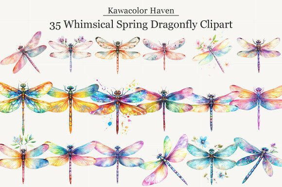 Whimsical Spring Dragonfly Clipart Guide